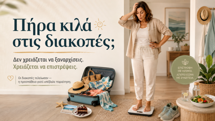 Πήρα κιλά στις διακοπές – επιστροφή στη διατροφή χωρίς ενοχές και αυστηρή δίαιτα